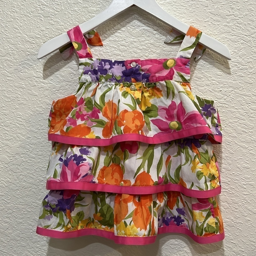 🛍️ 4 for $20 Janie & Jack  vintage Floral tiered top size 6 from Summer Orchid - Picture 2 of 3